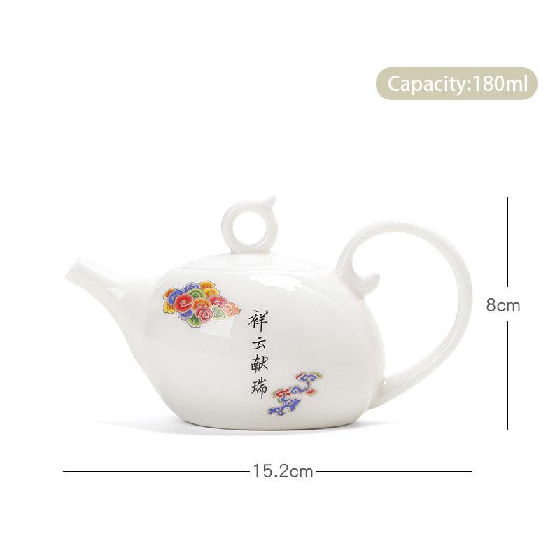 

Chinese Ceramic Teapot Handmade Exquisite White Porcelain Tea Pot Household Beauty Tea Infuser Kettle Travel Portable Tea Set
