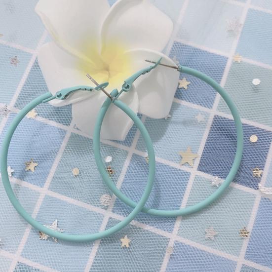 Creative Big Circle Charm Hoop Earrings Candy Color Women Party Jewelry Gifts