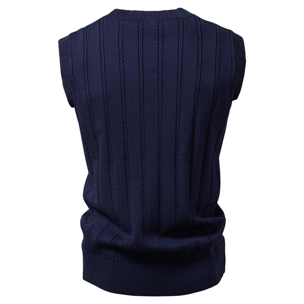 AIOPESON New Men Solid Color V Neck Knitted Sweater Vest Warm Sweater for Men