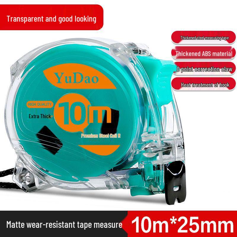 High-Precision Durable Tape Measure, 3m / 5m / 10m, Thickened Drop-Proof Transparent Shell Steel Ruler.
