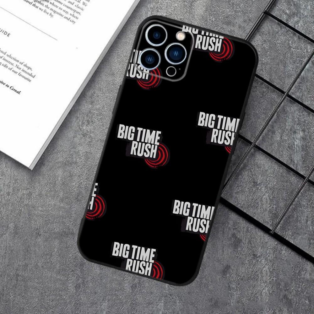 Music B-Big Time Rush Phone Case For Apple iPhone 15,14,13,12,11,XS,XR,X,8,7,Pro,Max,Plus,mini Silicone Black Cover