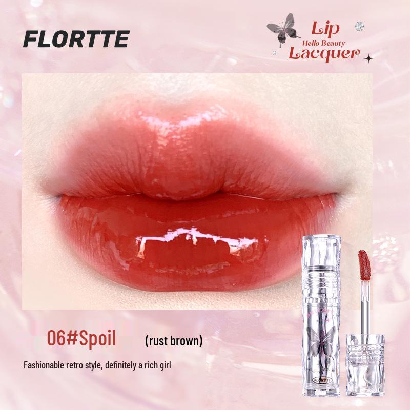 FLORTTE Girls' Dormitory Watery Light Lip Lacquer - So Beautifully Amelia: Transfer-resistant Mirror Gloss