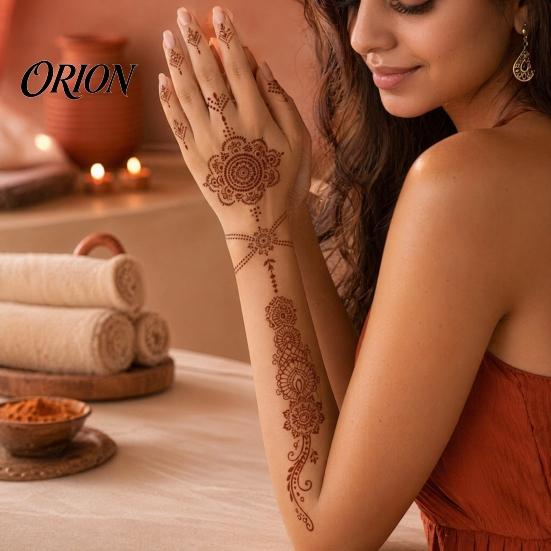 Wedding Henna Stencil Reusable Indian Tattoo Stencils, Mehndi Hand Painting Templates, Bohemian Style DIY Flower Pattern for Body Art, Festival Makeup