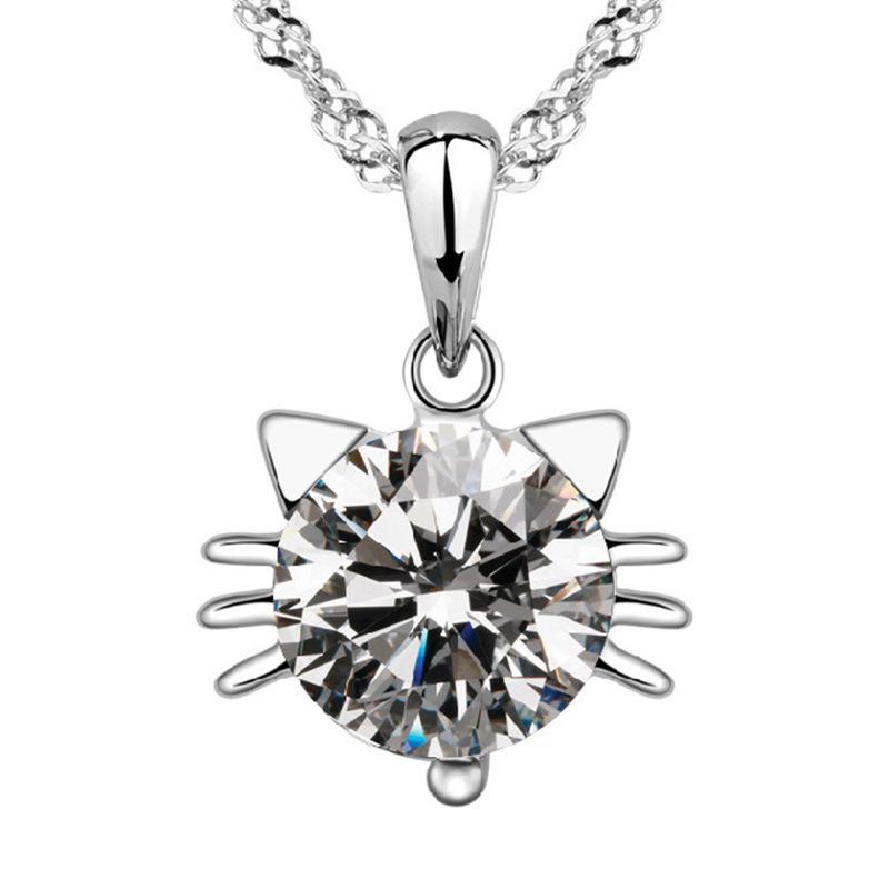 

Популярное женское ожерелье с кошкой и бриллиантами, короткие модные ключицы, милые аксессуары