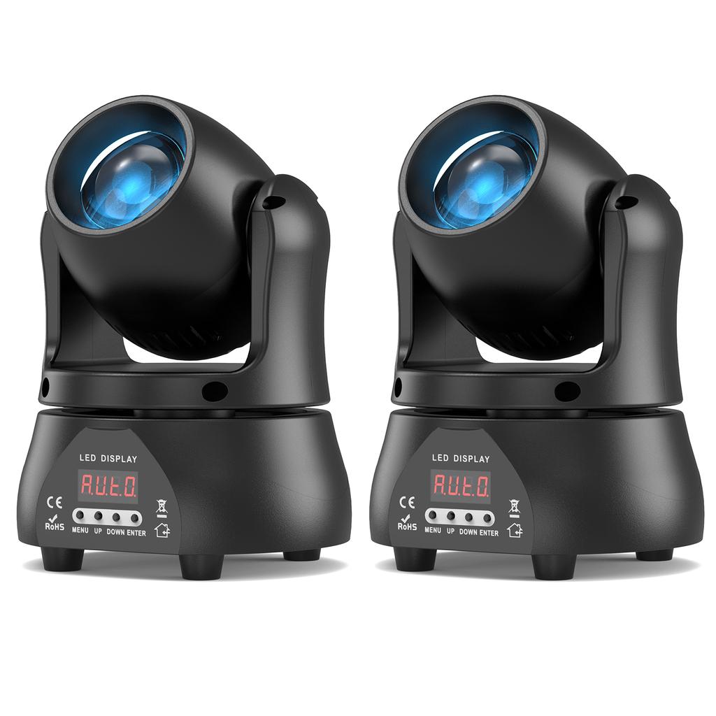 U`King 2pcs 40W LED Beam Moving Head Light RGBW Beam Effect Stage Lights DMX Sound Activated Moving Head Lights