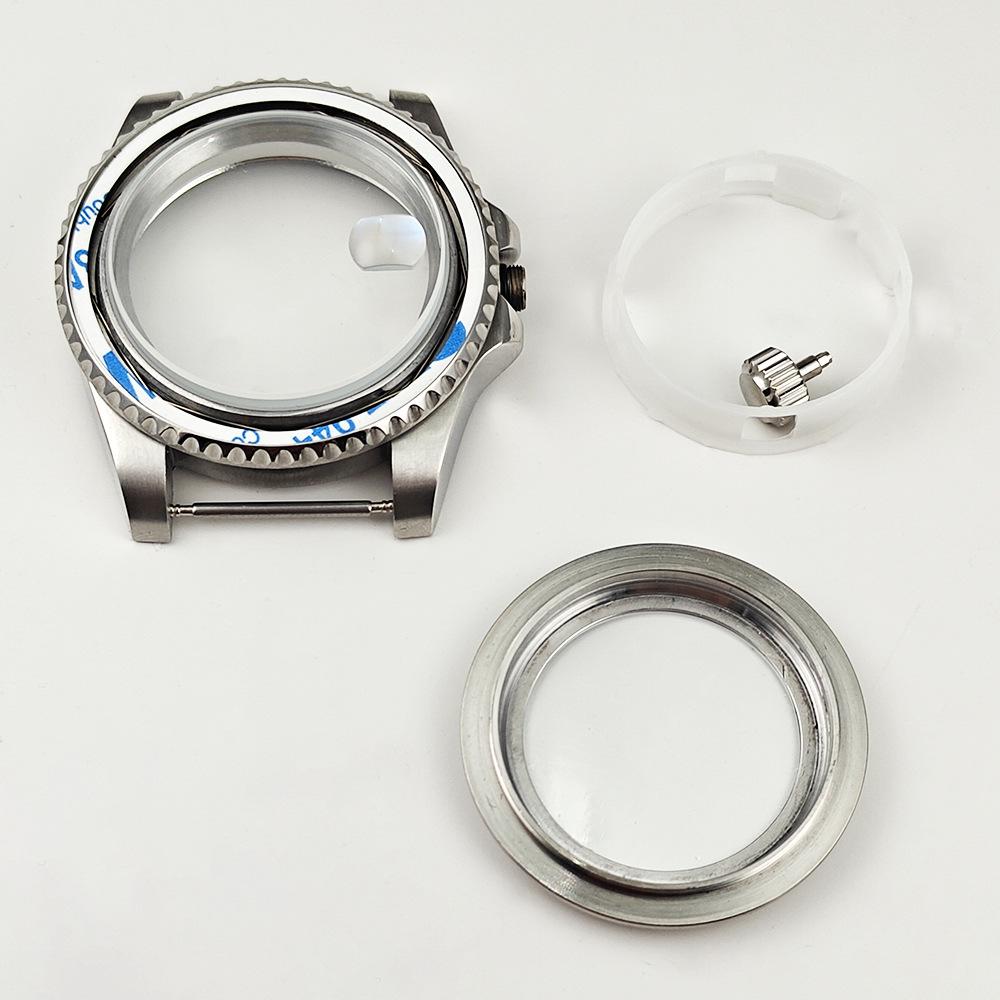 40mm Stainless Steel Case for Men's Modified Watch with Mineral Glass, Compatible with 2813/8215 Movements
