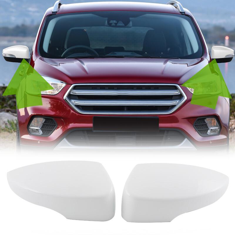 2PCS Door Side Wing Mirror Cover Caps For Ford Kuga Escape MK2 2013-2019 White