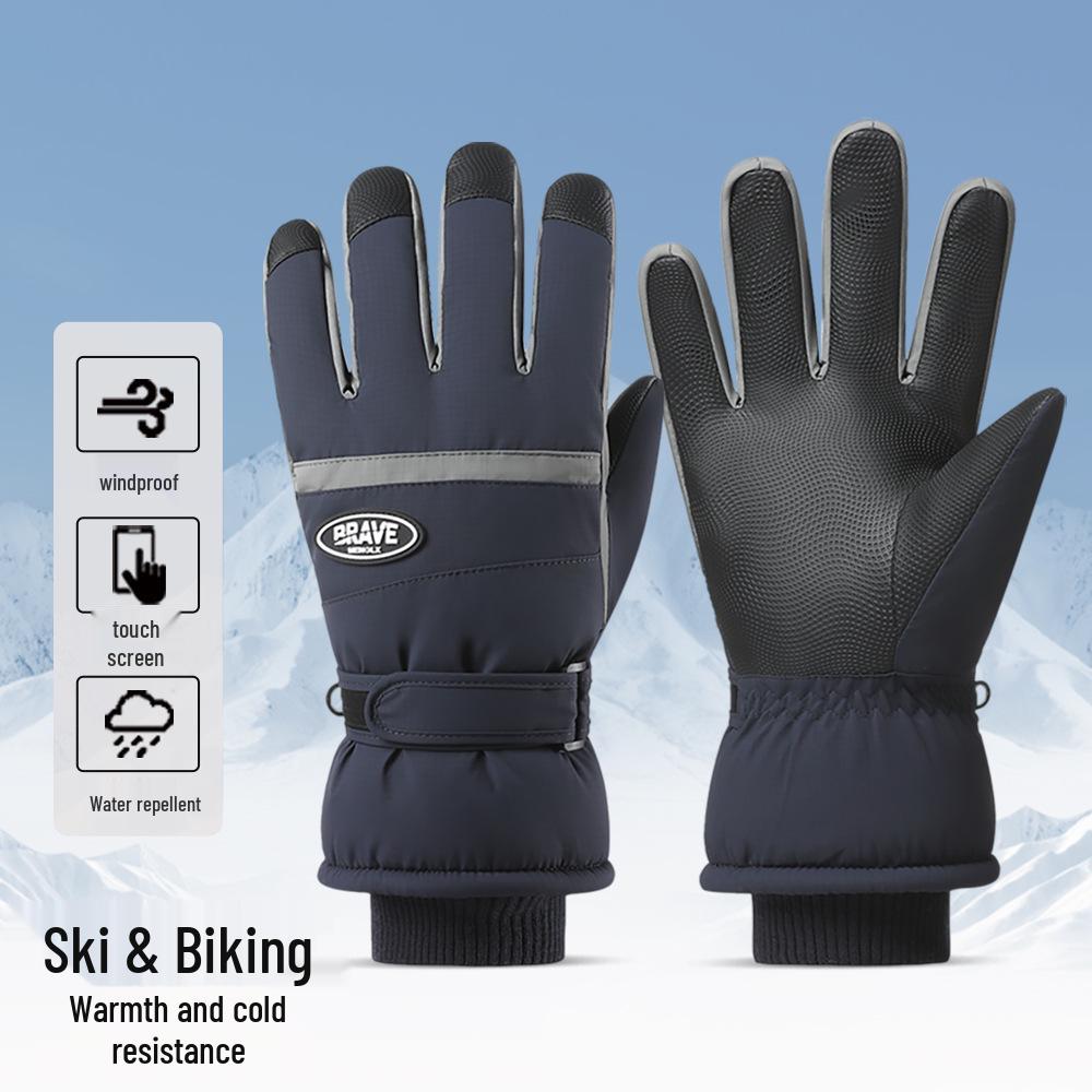 Unisex Vinter Utomhus Skidhandskar: Fleecefodrad, Vattentät, Pekskärmskompatibel och Vindtät.