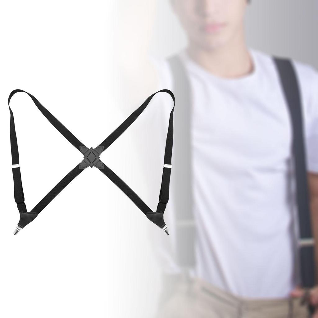 Suspenders for Men Women Trouser Pants Braces x Shaped 2.5cm Width Portable Elastic Straps for Wedding Costume Party