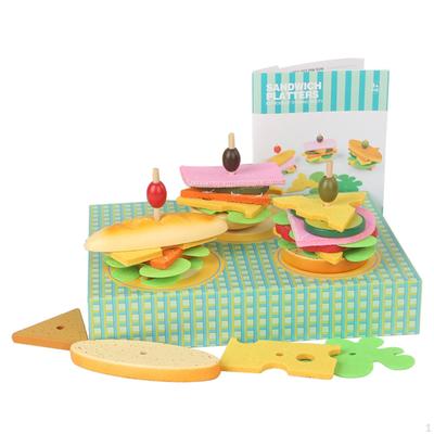 Burger Stacking Toy DIY Pretend Play Early Education Teaching Tool Simulation Montessori
