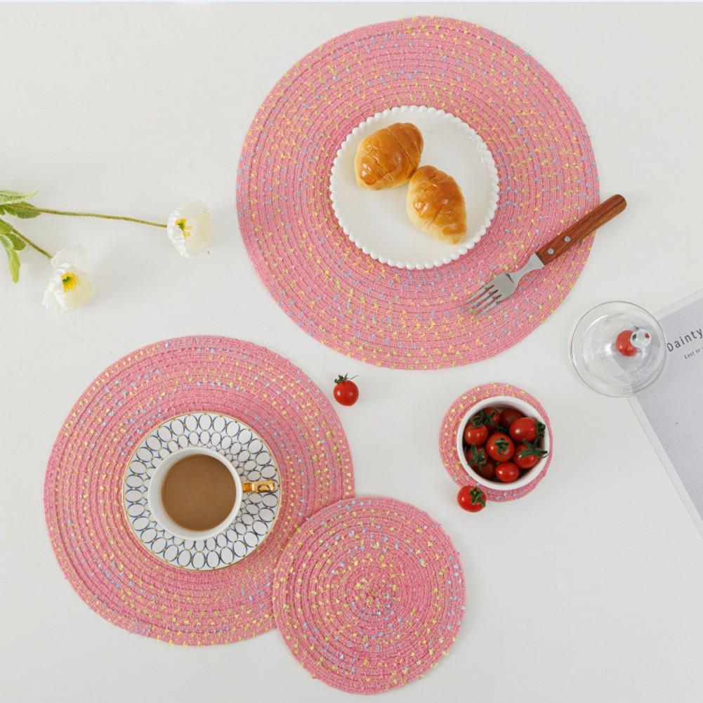 11/18/30cm Decorative Handmade Cup Mat Insulated Coasters Placemat Bowl Pad Non-Slip Round Tea Coffee Cup Coaster Table Pads