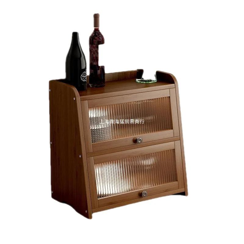 Transparent Table Sideboard Storage Rack Living Room Household Storage Cabinet Multipurpose Kitchen Tableware Storage Cabinet