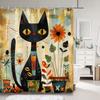 Funny Cute Animal Shower Curtain Riding Shark Cat, Dog In Bathtub And Pretty Pig Polyester Fabric Shower Curtains Bathroom Decor