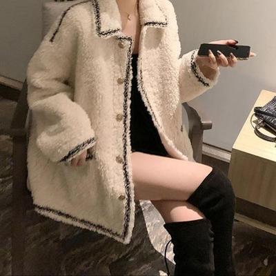2025 Women's Autumn/Winter Loose Short Lamb Wool Fleece Cardigan