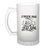Chope De Bière - PLANETEE - J'peux Pas Minimaliste - Verre Trempé Givré - 470 Ml - Imprimée Par Sublimation