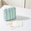 Striped Cosmetic Pouch Cotton Mini Zipper Organizer New Travel Coin Purse