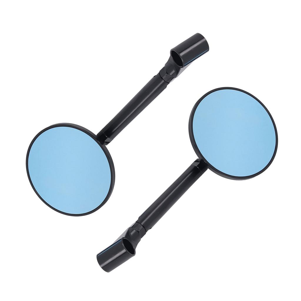 1 Pair Motorcycle Rearview Mirror 60mm Retractable Blue Retro Style Handlebar Reflective Mirrors for