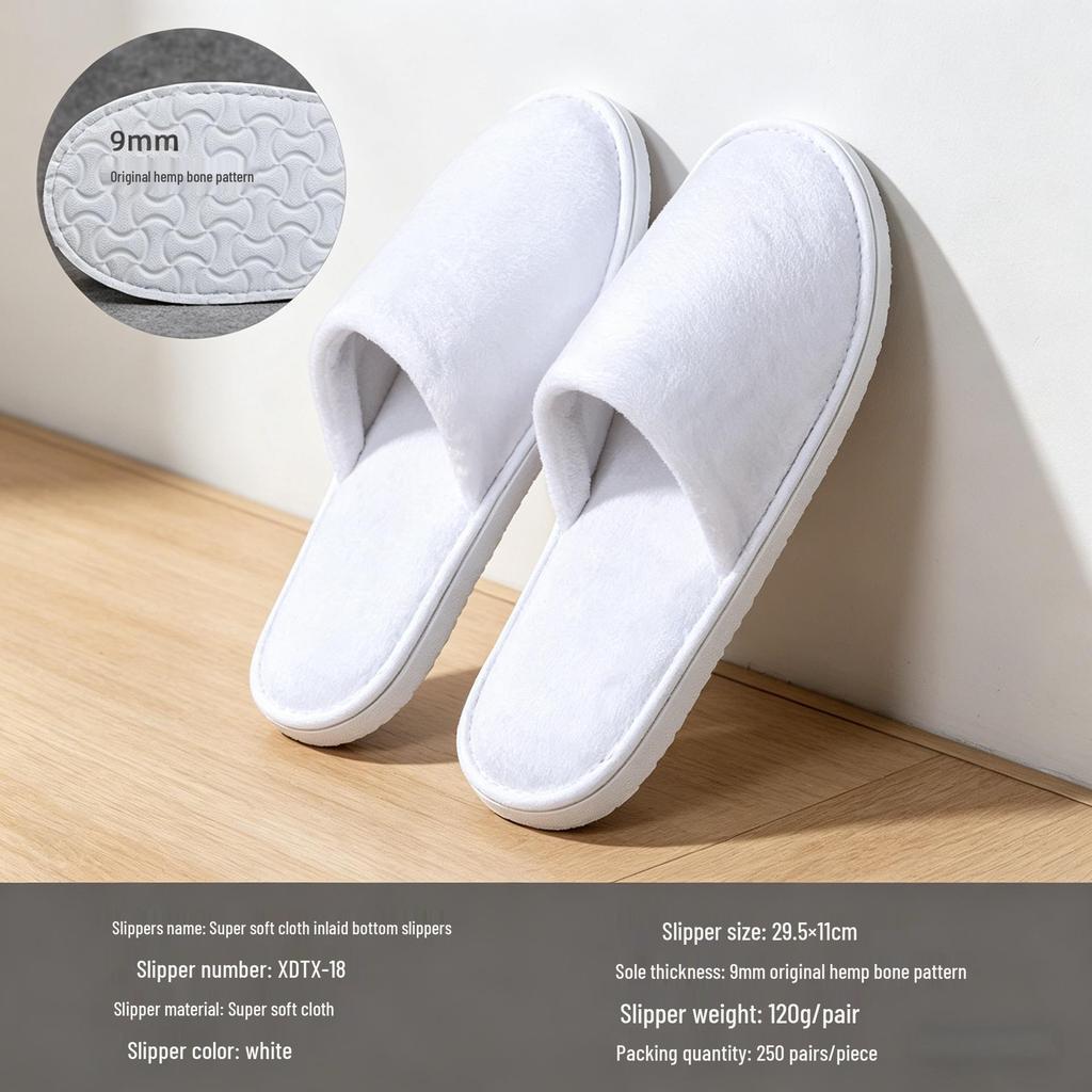Star Hotel Disposable Non-Slip Slippers for Bed & Breakfast, Guest Room, Beauty Salon, Club House, and Home.