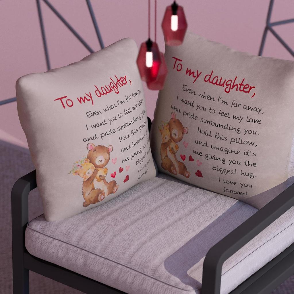 Daughter Gifts from Mom18x18 Throw Pillow Cover - Best Daughter Ever from Mom & Dad, Birthday Gifts for Daughters, to My Beloved, Decorative Pillow