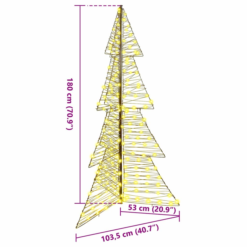 Christmas Tree with 240 Warm White LEDs 180 cm Rattan