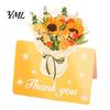 Floral Bouquet Greeting Card 10Pcs 3D Flower Thank You Card, Best Wishes Note Cards Appreciation Gifts for Anniversary, Mother's Day, Teachers'