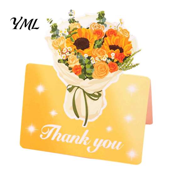 Floral Bouquet Greeting Card 10Pcs 3D Flower Thank You Card, Best Wishes Note Cards Appreciation Gifts for Anniversary, Mother's Day, Teachers'