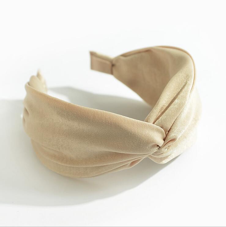 

Новая Мода Женская Повязка для Волос Широкая Однотонная Повязка на Голову Повседневный Тюрбан Осень Взрослый Головной Убор Аксессуары для Волос