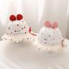 Cute Bow Baby Girls Bucket Hat Sweet Floral Ruffle Fisherman Cap Outdoor Toddler Kids Sunshade Hats