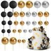 32PCS Boho Gold White Khaki Foam Balls for Cake Decorating DIY Wedding Birthday Party Cupcake Toppers Bridal Shower Decor