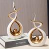 2pcs Set a Pair of Home Decoration Pieces Elegant Decorative Bottles Resin Process Abstract Geometric Design Suitable for Living Room Porch