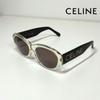 Used Sunglasses Oval Clear Brown Navy Transparent