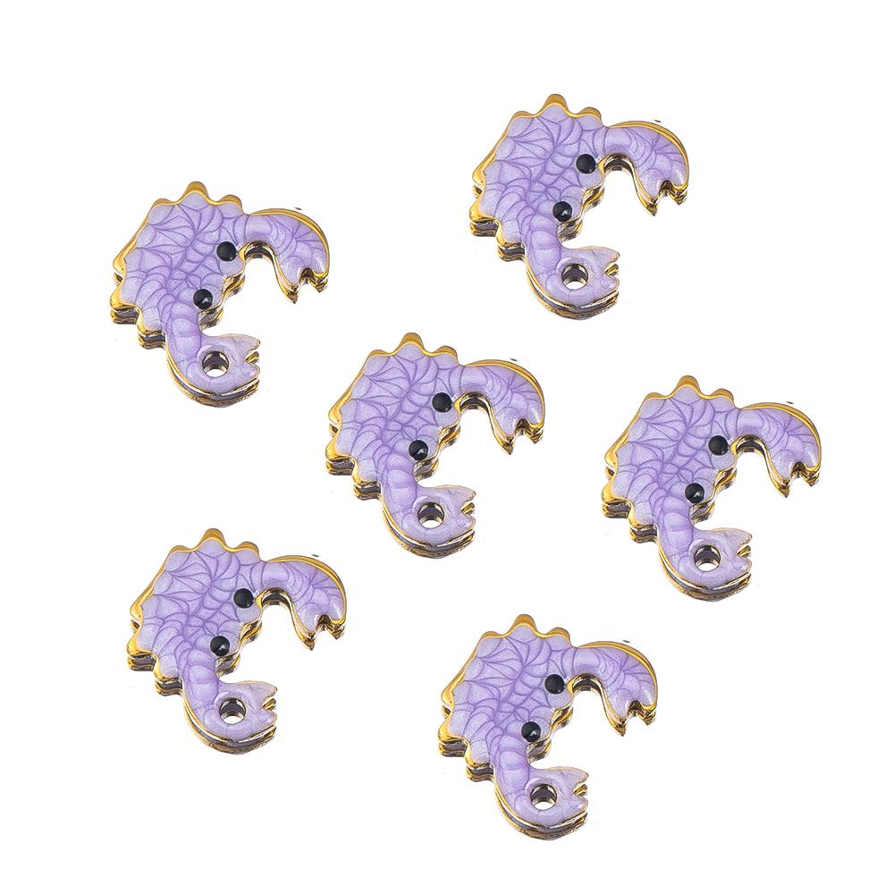 10pcs Stainless Steel Enamel Octopus Seahorse Dolphin Crab Clown fish Charm Bracelet Earring Pendant Base for DIY Jewelry Making