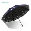 Paradise Umbrella Sun Protection Uv Protection Sun Umbrella Black Vinyl Sunshade Umbrella Lightweight Portable Folding Sun and Rain Umbrella Women's