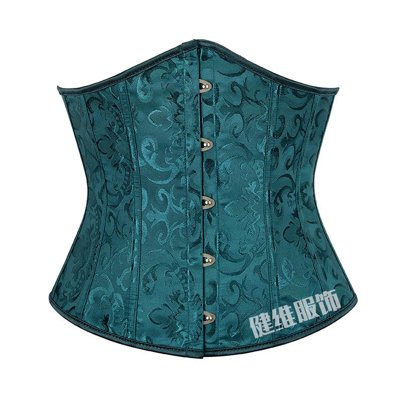 Retro Floral Taillenformer Korsett mit Bauchkontrolle und mehrfarbigem Jacquardmuster