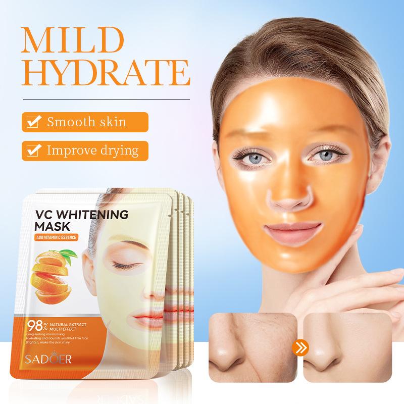 3 Stück Maske 25g SADOER Aloe Vera VC Feuchtigkeitsspendende und Hydrierende Verjüngende Masken-Patch-Packung