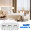 Extension Socket EU Compatible Power Converter Power Strip with 3 Individual Switches Horizontal Sockets for Home Office Travel