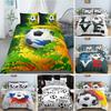 Set Lenjerie de Pat Fotbal Imprimeu Față de Pernă Husă de Plapumă Fotbal Huse de Plapumă Textile de Casă Mărime Queen King Tematică Sport Husă de Plapumă