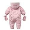 Winter Childrens Thickened Bodysuit Baby Clothes Warm Hooded Fleece Jumpsuit