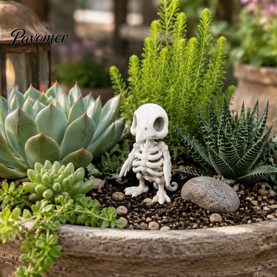 Personalized Gothic Interior Decor 3D Printed Vulture Skeleton Figurine,Spooky Bird Skull Statue, Mini Realistic Model Micro Landscape Ornament