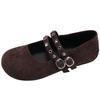 Queen Fan Retro Versatile Flat-bottomed Shallow Mouth Single Shoes Women's 2025 New Autumn Skirt Soft-soled Mary Jane Shoes