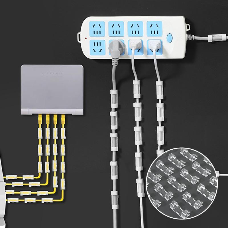 20/16Pcs Cable Organizer Clip Electric Wire Fixed Hooks Desktop Wire Manager Cord Holder USB Charging Data Line Bobbin Winder