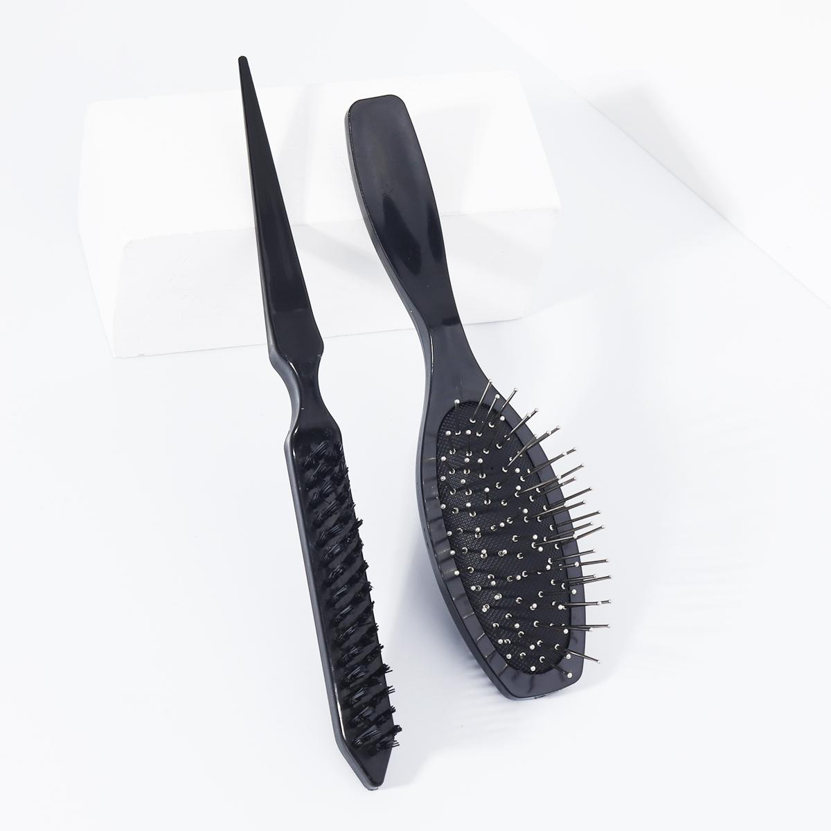 

2pcs steel needle wig comb triple tear comb set, anti-static air cushion massage scalp comb, suitable for all hair types