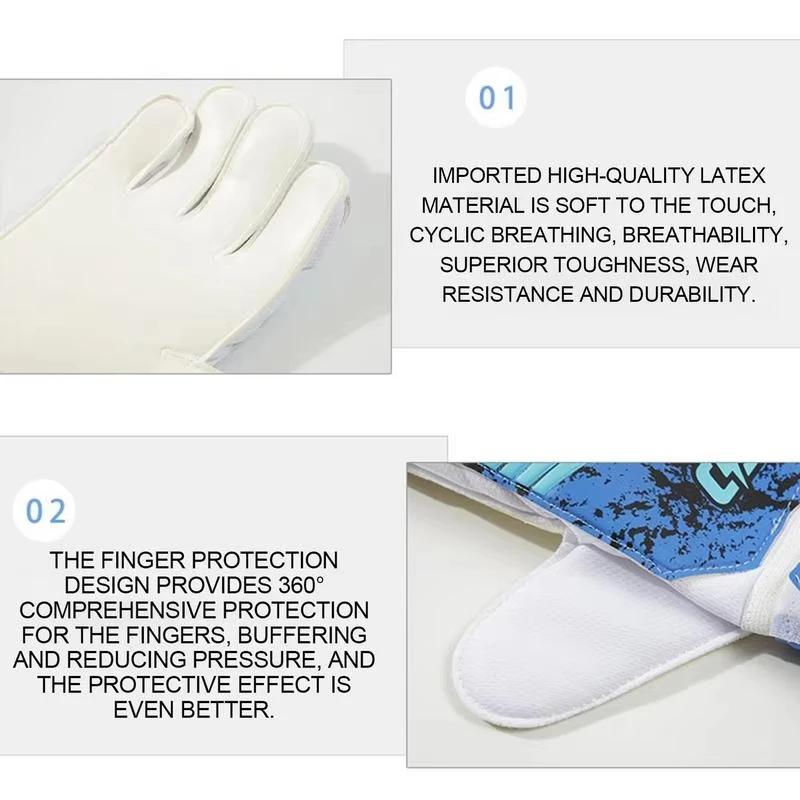Professional Goalkeeper Gloves Football Gloves Anti Slip Breathable Thickened Professional Goalie Gloves For Finger Protection