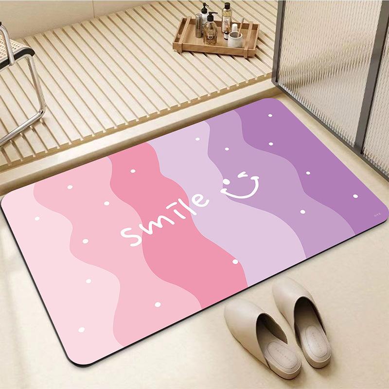 Small Fresh Cream Wind Diatom Mud Floor Mat Bathroom Dirt-Resistant And Easy To Take Care Of Floor Mat Bathroom Non-Slip Quick-Drying Floor Mat