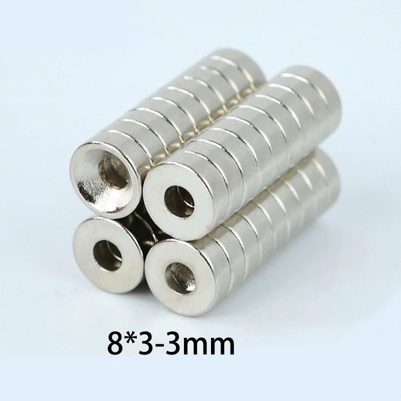 

10pcs 8x3-3mm Round Magnets with Hole - Disc Magnets for Refrigerator, Whiteboard & DIY Crafts