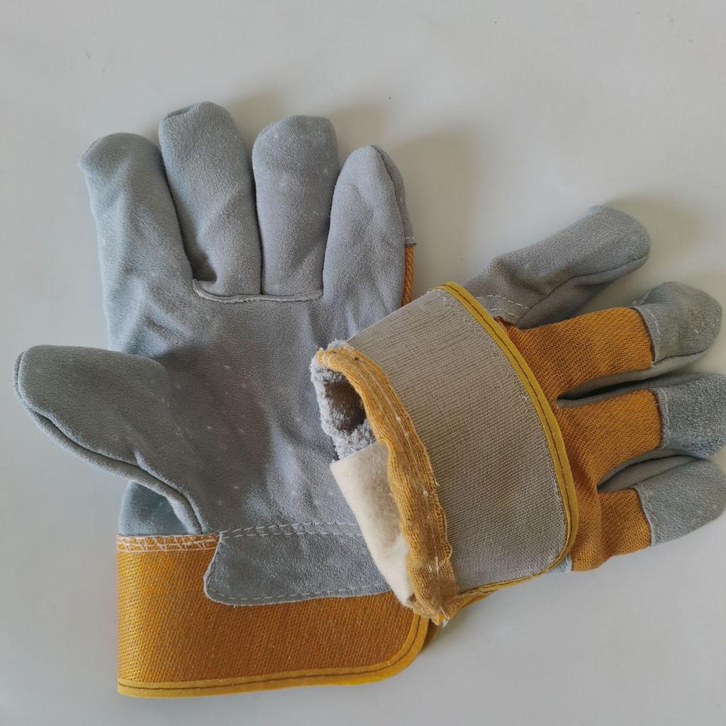 Gato Cowhide Cycling Gloves Gardening Labor Protection Gloves Golden Cowhide Wear-Resistant Garden Gloves Stab-Proof