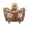 Newborn Photography Prop - Vintage Rattan Weaving Basket Baby Bed & Crib Practical Photo Shoot Furniture for Adorable Baby Shots