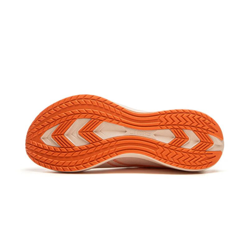 Li Ning Tread Wind Comfortable Simple Non-Slip Wear-Resistant Low-Top Running Shoes Women sneaker Beige Orange AGLU322-5
