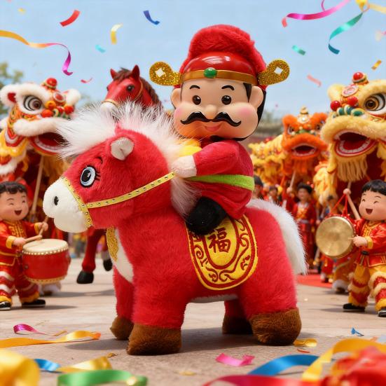 Horse Doll 2026 Year of The Horse Wealth Symbol Talisman for Chinese New Year Decor Zodiac Souvenir Gift