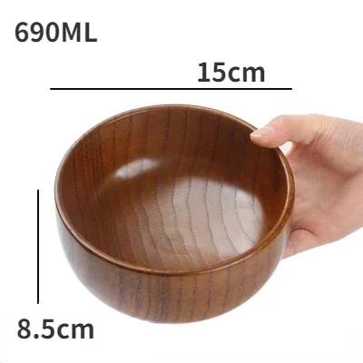 Wooden Bowls Jujube Wood Children Baby Adults Small Soup Bowls Solid Wood Salad Bowls Retro Household Tableware